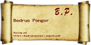 Bedrus Pongor névjegykártya